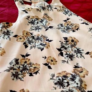 High neckline floral blouse tank